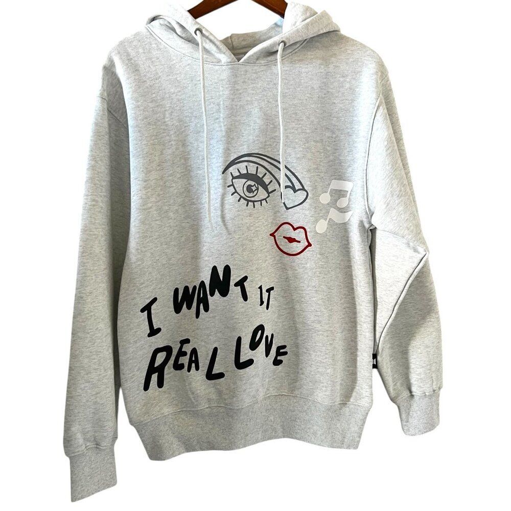 BTS Official Merchandise NEW DNA Hooded Sweatshirt In Light Gray Size M